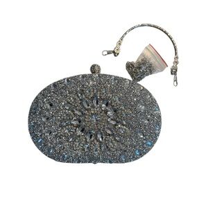 Crystal Flowers Clutch Purse